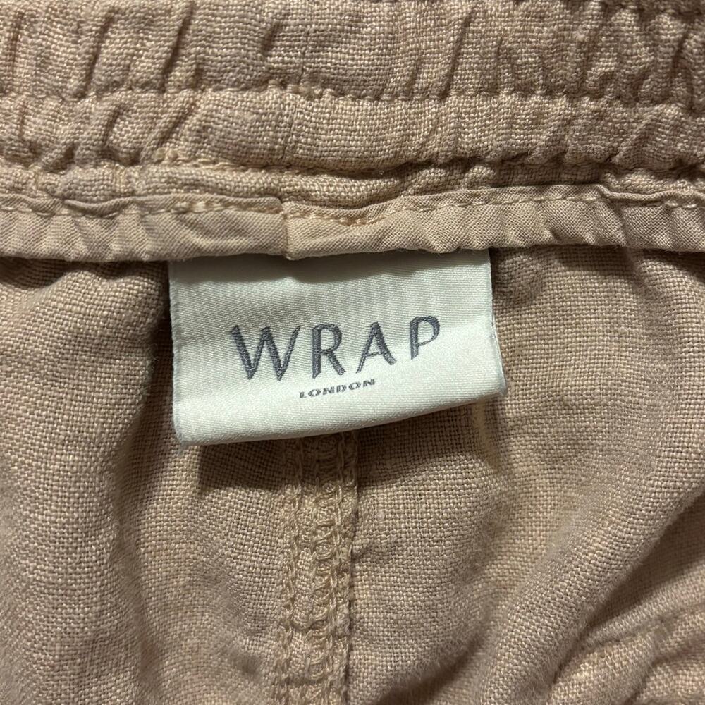 Wrap London Women’s 12 Pants Wide Leg 100% Linen Pull On High Rise Straight - Picture 5 of 11